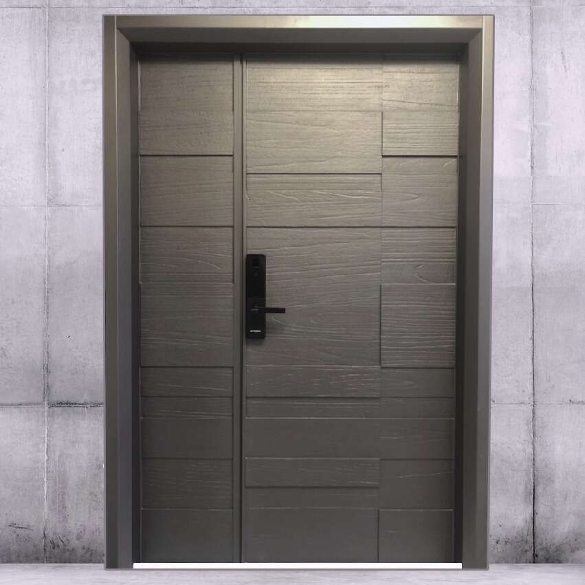 鑄鋁玄關門DC-22仿木紋鑄鋁板