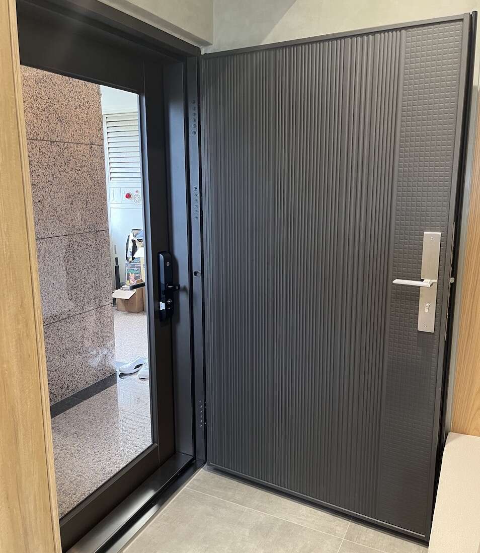 DE鋼壓單扇玄關防火門 雙玄關玻璃門