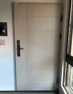 DE-213鋼壓烤漆玄關F60A防火門-雙層氣密門扇壓花鋼板烤漆住家大門-重型水平鎖