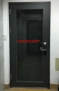 DG71外玄關全玻璃門雙層門扇設計-大門電子鎖
