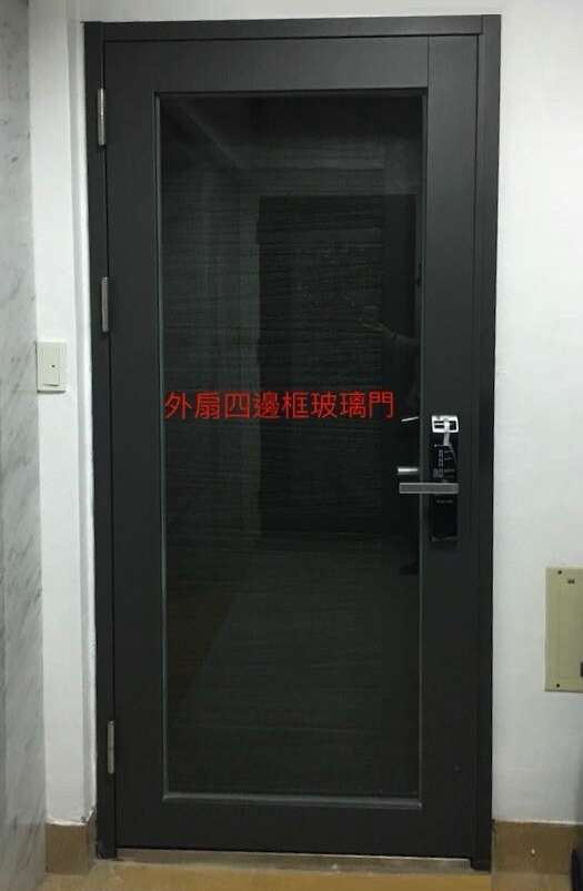 DG71外玄關全玻璃門雙層門扇設計-大門電子鎖