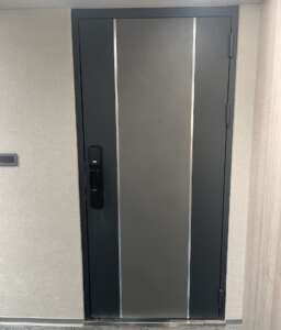 T102烤漆門飾條雙色烤漆玄關門-玄關防火門電子鎖